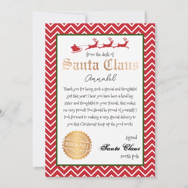 Personalisierter Brief von Weihnachtsdrucken Einladung (Vorderseite)