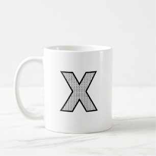 Personalisierter Brief X Keramik-Monogramm-Becher Kaffeetasse