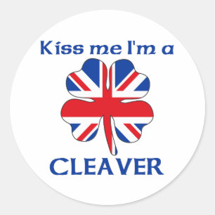 Personalisierter britischer Kuss Me Ich bin Cleave Runder Aufkleber