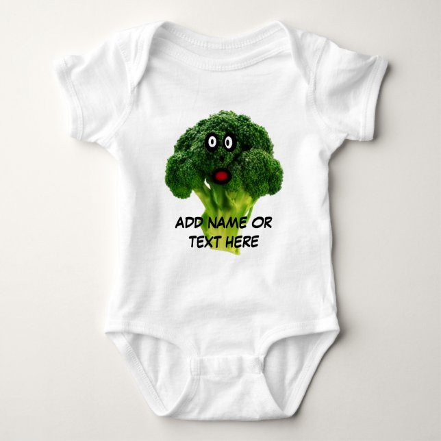Personalisierter Broccoli-Cartoon Baby Strampler (Vorderseite)