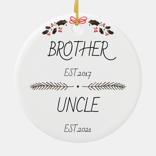 Personalisierter Bruder bis zum Ende des benutzerd Keramik Ornament (Hinten)