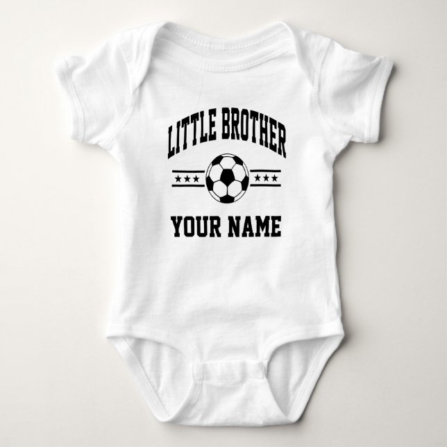 personalisierter Brudersoccer Baby Strampler (Vorderseite)