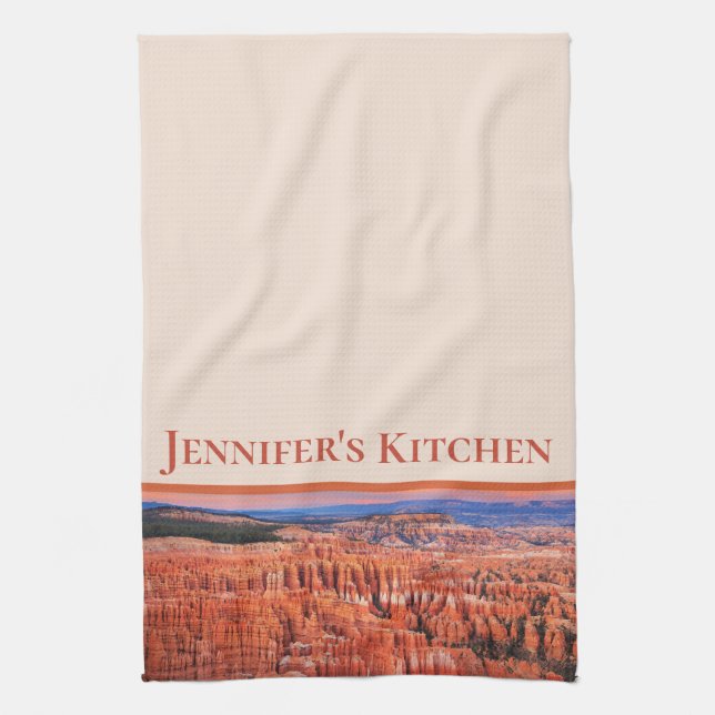 Personalisierter Bryce Canyon Beige Geschirrtuch (Vertikal)
