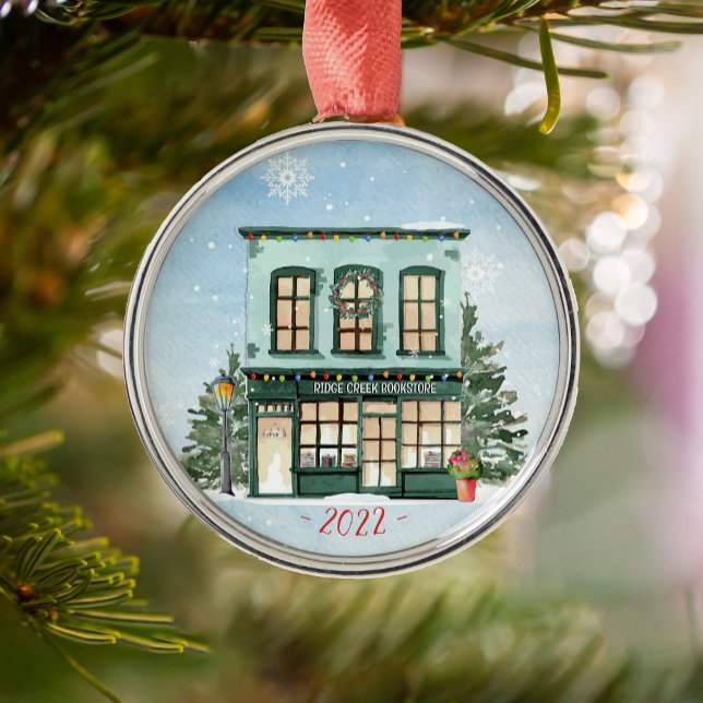 Personalisierter Buchclub Keramik Ornament (Personalized Book Club Christmas tree ornament for readers.)