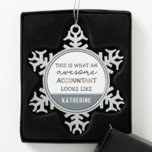Personalisierter Buchhalter — Funny Phantastisch A Schneeflocken Zinn-Ornament
