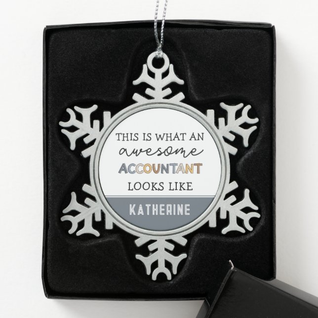 Personalisierter Buchhalter — Funny Phantastisch A Schneeflocken Zinn-Ornament (Box)