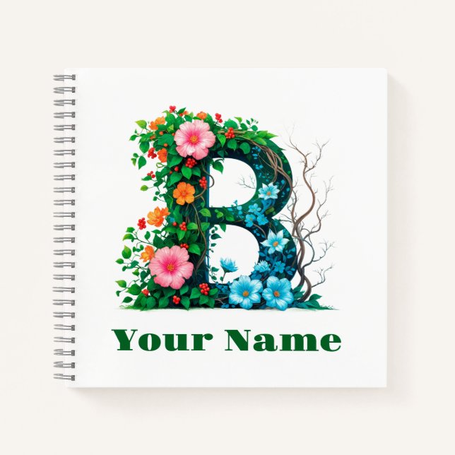 Personalisierter Buchstabe B Notizbuch (Vorderseite)