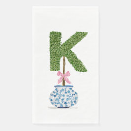 Personalisierter Buchstabe K Preppy Topiary Monogr Serviette