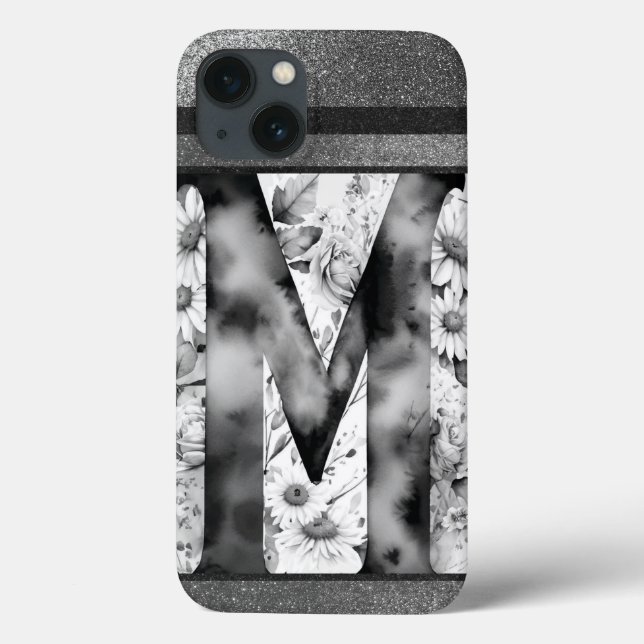 Personalisierter Buchstabe M Elegantes Wasser Case-Mate iPhone Hülle (Rückseite)