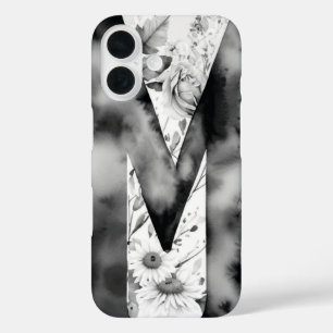 Personalisierter Buchstabe M Elegantes Wasser iPhone 16 Hülle