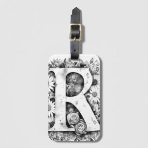 Personalisierter Buchstabe R Daisy Floral Water co Gepäckanhänger