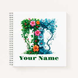 Personalisierter Buchstabe T Notizbuch