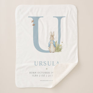 Personalisierter Buchstabe U Peter-Kaninchen-  Sherpadecke