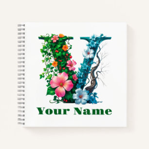 Personalisierter Buchstabe V Notizbuch