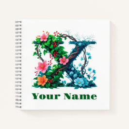 Personalisierter Buchstabe X Notizbuch