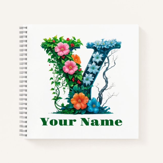 Personalisierter Buchstabe Y Notizbuch (Vorderseite)