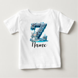 Personalisierter Buchstabe Z Initiale Baby T-shirt