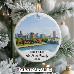 Personalisierter Buffalo-Schmuck, Benutzerdefinier Keramik Ornament