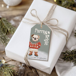 Personalisierter Bulldog Hund - Holiday - Geschenk Geschenkanhänger