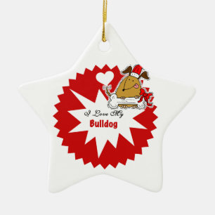 Personalisierter Bulldog-Keepake-Ornament Keramikornament