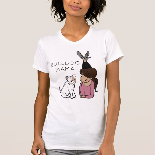 Personalisierter Bulldog-Mama-T - Shirt (Vorderseite)