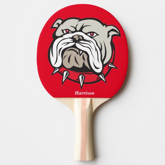 Personalisierter Bulldog Ping Pong Paddle Tischtennis Schläger (Vorderseite)