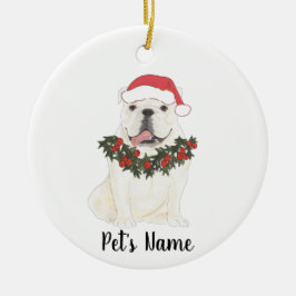 Personalisierter Bulldog (weiß) Keramik Ornament
