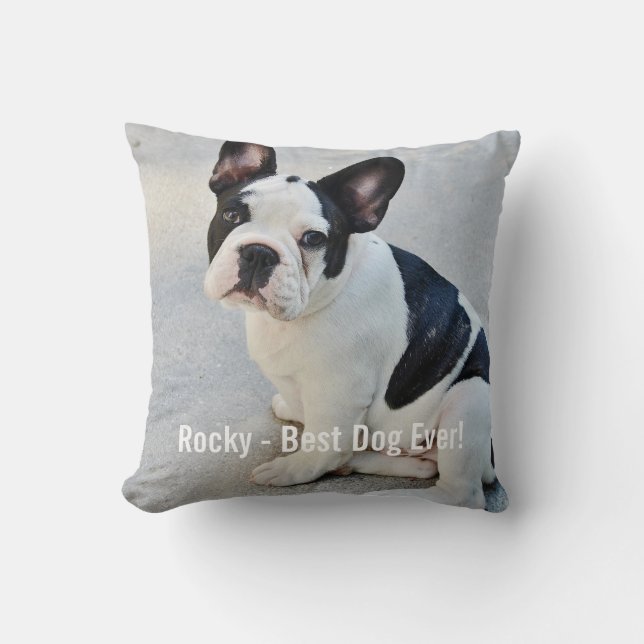 Personalisierter Bulldoggen-Foto-und Kissen (Vorderseite)