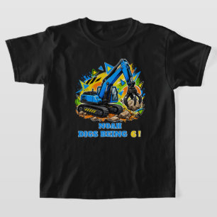 Personalisierter Bunter Greifer Bagger T-Shirt