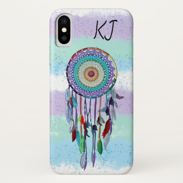Personalisierter, bunter Handgezeichneter Dreamcat Case-Mate iPhone Hülle (Rückseite)