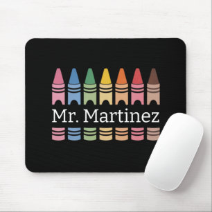 Personalisierter Buntstift-Lehrername Süße Rückkeh Mousepad