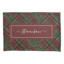 Personalisierter Burgundy Green Kariert Holiday