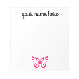 Personalisierter Butterfly-Notepad für Mädchen Notizblock