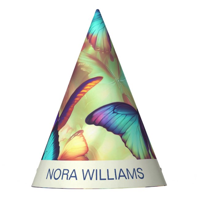 Personalisierter Butterfly-Party Partyhütchen (Vorderseite)