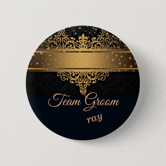 Personalisierter Button für Schwarz und Gold Team (Vorderseite)