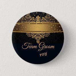 Personalisierter Button für Schwarz und Gold Team