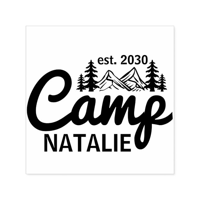 Personalisierter Camp Bach Junggeselinnen-Abschied Permastempel (Design)