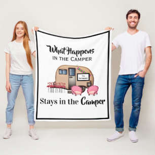 Personalisierter Camper/Flamingo Fleecedecke