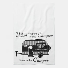Personalisierter Camper mit Foto Geschirrtuch