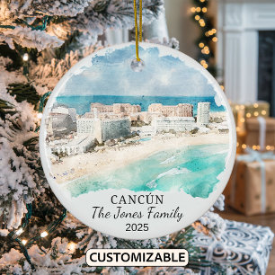 Personalisierter Cancun-Schmuck, Geschenk aus Mexi Keramik Ornament