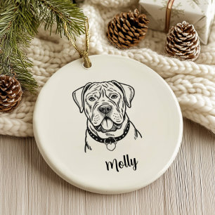 Personalisierter Cane Corso Hund Weihnachten Keramik Ornament