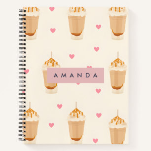 Personalisierter Cappuccino Frappe Muster Notizbuch