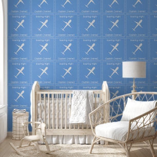 Personalisierter Captain Airplane Blue Fun Kids Ro Tapete