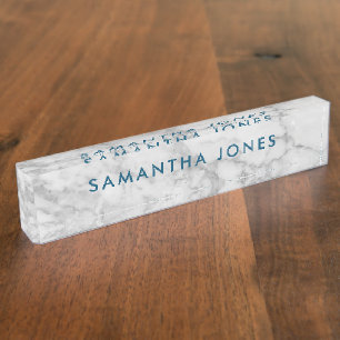 Personalisierter Carrara-Marmor Namensplakette