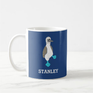 Personalisierter Cartoon Blauer Brotvögel Kaffeetasse