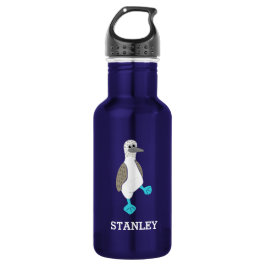 Personalisierter Cartoon Blaufüßiger Stiefelvogel Edelstahlflasche