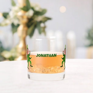 Personalisierter Cartoon Leprechaun St. Patrick's  Whiskyglas