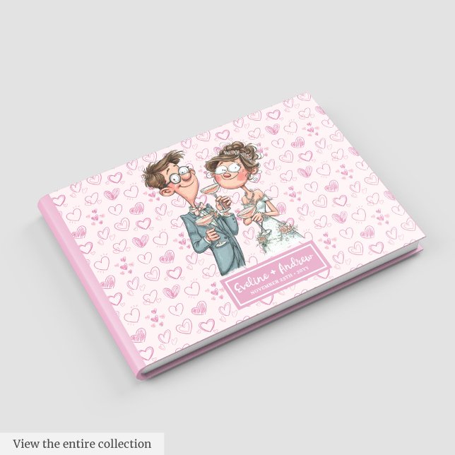 Personalisierter Cartoon Newlyweds Gästebuch (Personalized Cartoon Newlyweds Guest book)