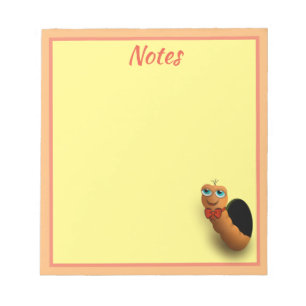 Personalisierter Cartoon-Wurm Notizblock