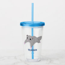 Personalisierter Cartoon Zucker Glider Grau und Bl